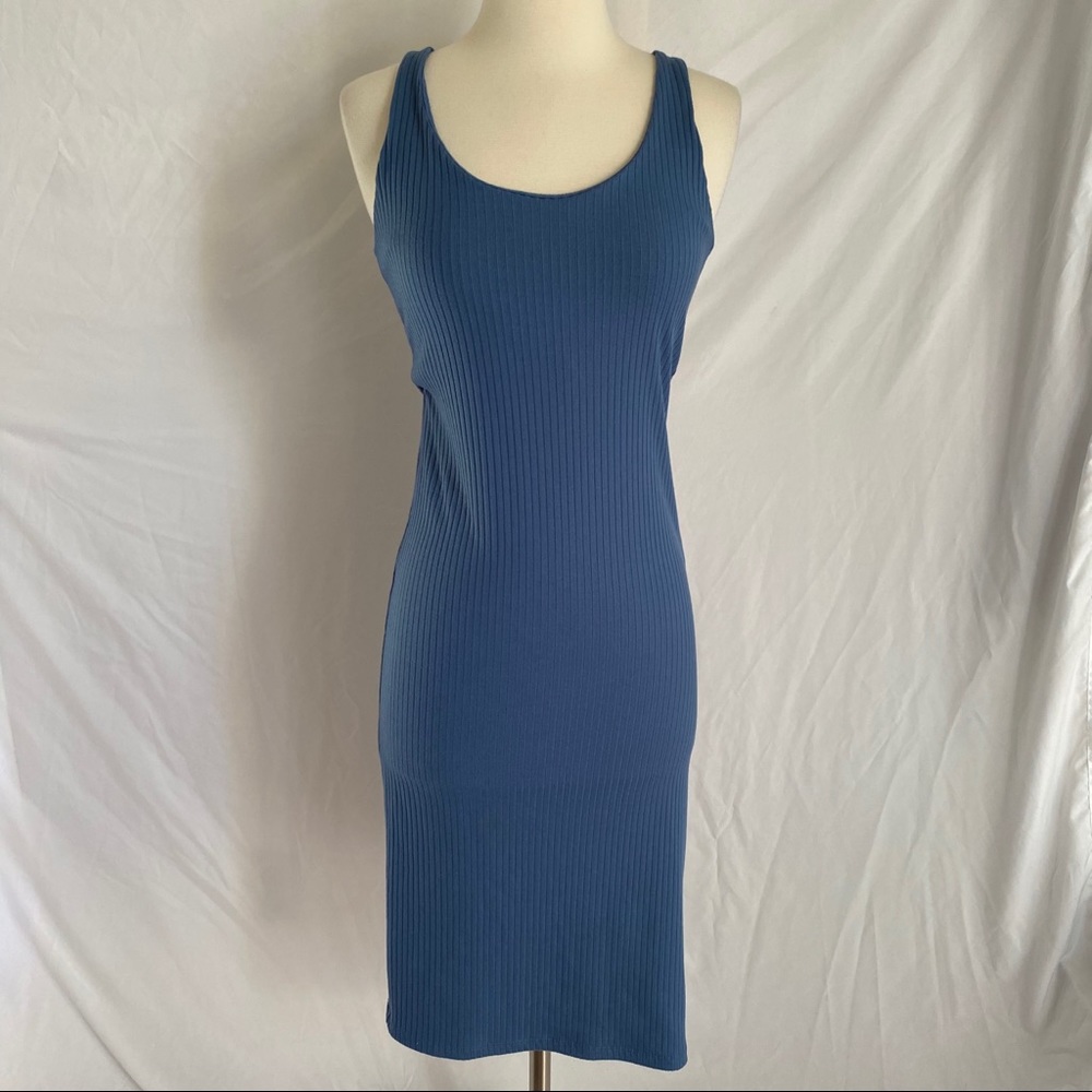 Forever 21 Blue Sleeveless Ribbed Dress M